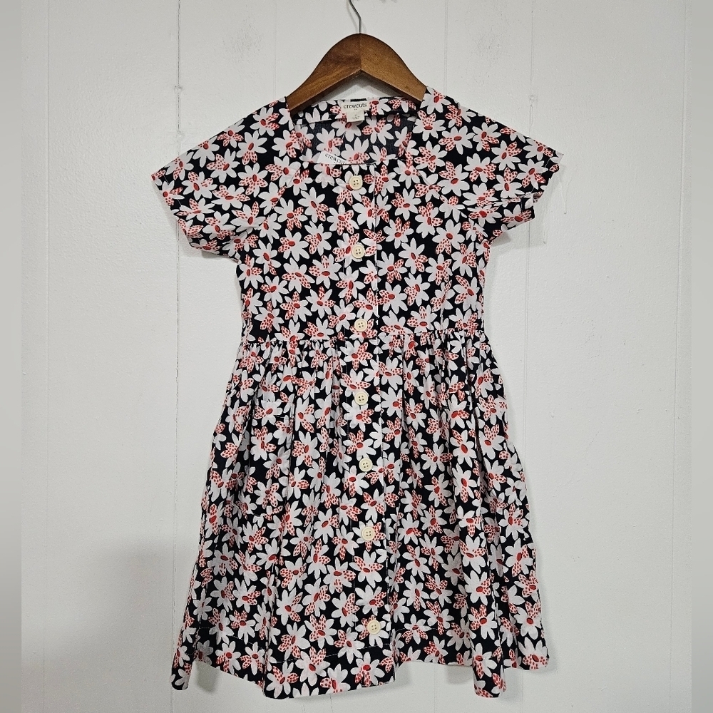 NWT J. Crew Crewcuts Girls Cotton Blend Daisy Print Dress - Picture 1 of 8